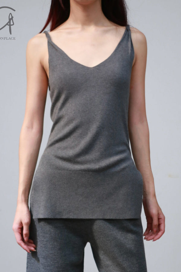 SWAYING 24 Early Fall Bamboo Cashmere Twist Camisole SW-SW24PF1T42-HUI Gray SW-SW24PF1T41